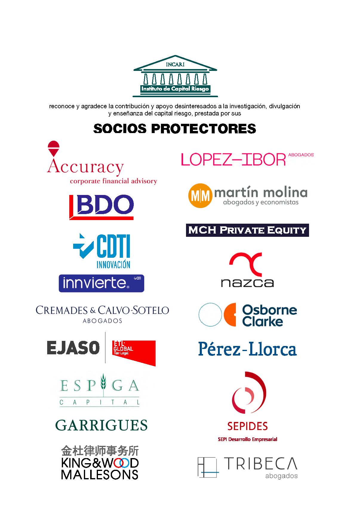 Socios Protectores del Instituto de Capital Riesgo